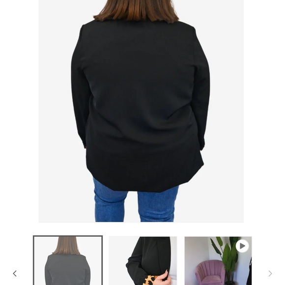 Women's Black Blazer with Leopard Accents - Picture 3 of 4